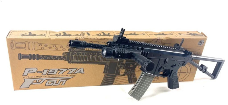 Детский пневматический штурмовой автомат типа М4 со складным прикладом на пульках 73х7х21 см P-1977А