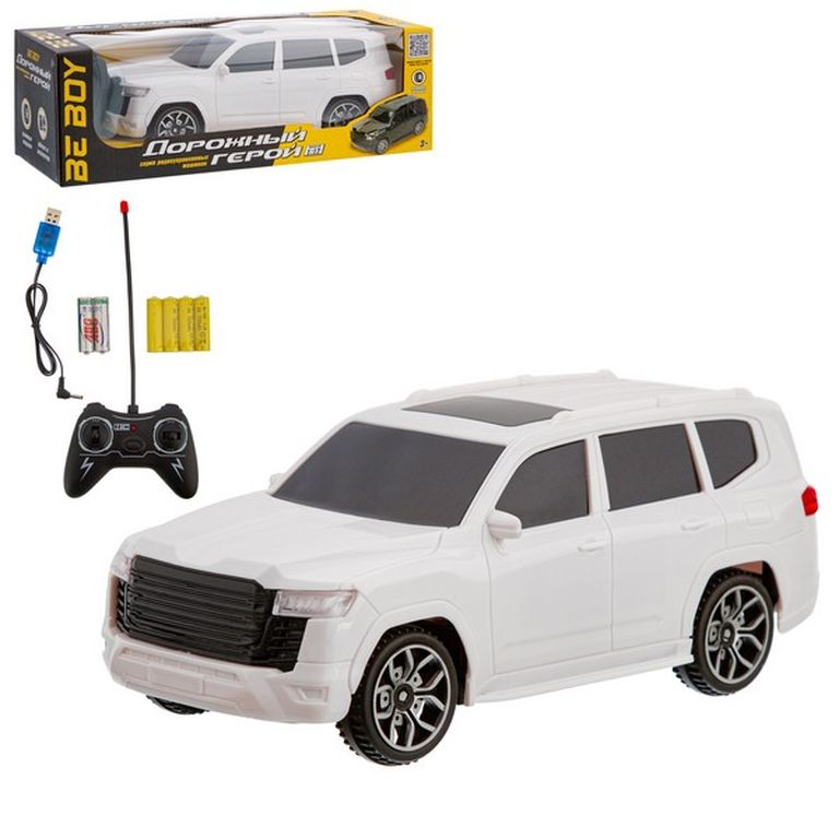 Машинка Джип белый, на радиоуправлении BEBOY, 1:12, резиновые покрышки, USB 35х11х15 см IT110695