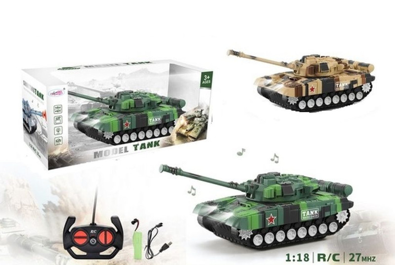 Танк на р-у, в ассортименте, М1:18, свет, звук, движение во всех направлениях 30х12х12 см 2124582