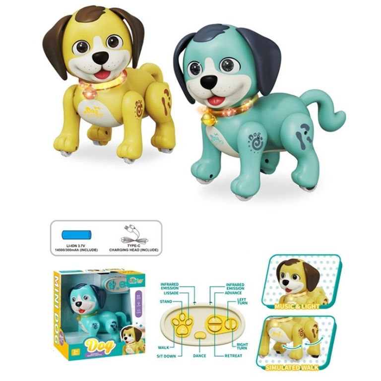 Собака на пульте упра ходит, сидит, танцует, свет, звук 12х20х20 смY22773211