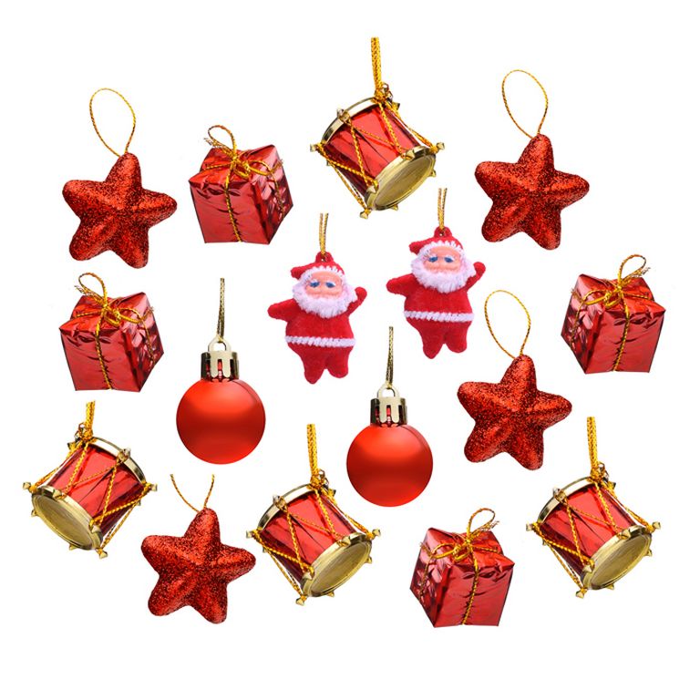 Набор новогодних украшений Сказка по 3 см., 16 штук 14х10х3 см S1633