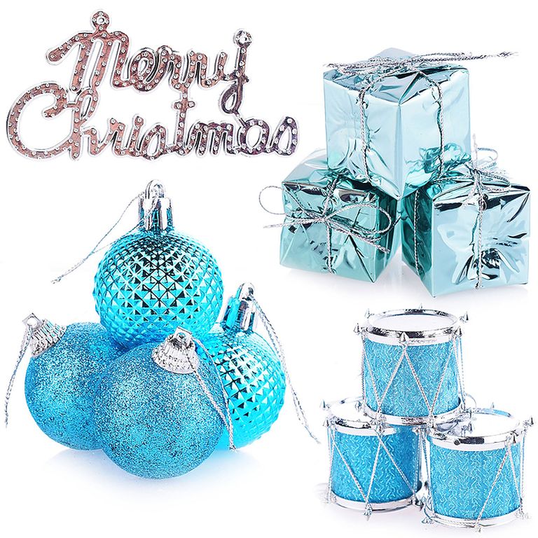 Набор новогодних украшений Волшебное сияние, 12 штук по 3,5см, в пакете 11х5х22 см S1022