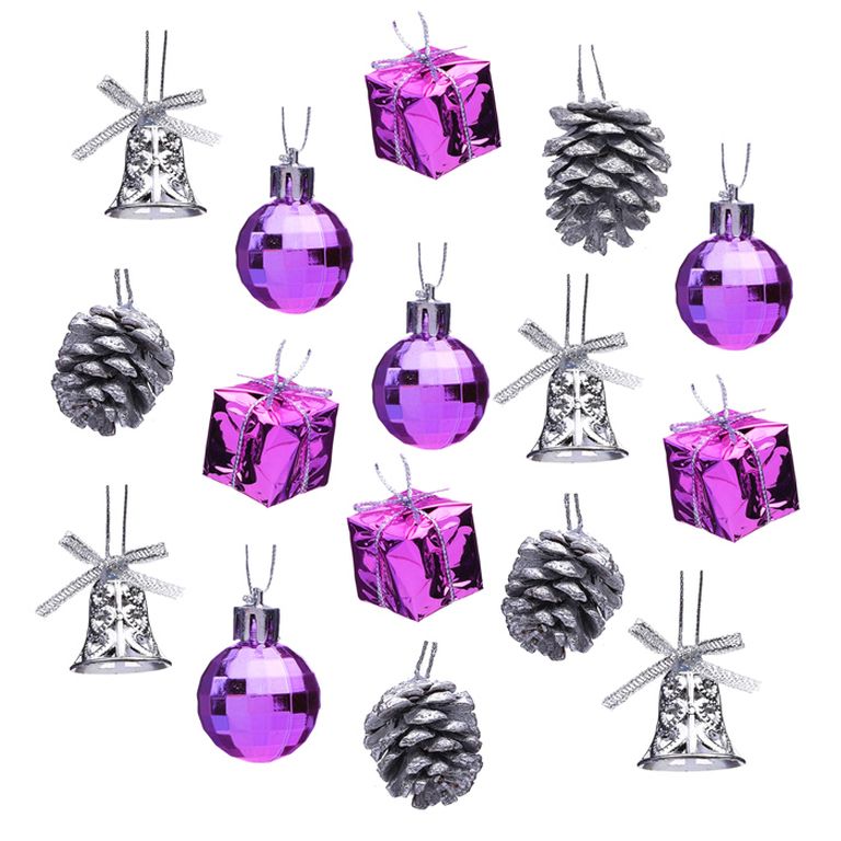 Набор новогодних украшений Новогодняя сказка 3 см., 16 штук 13х10х3 см S1634