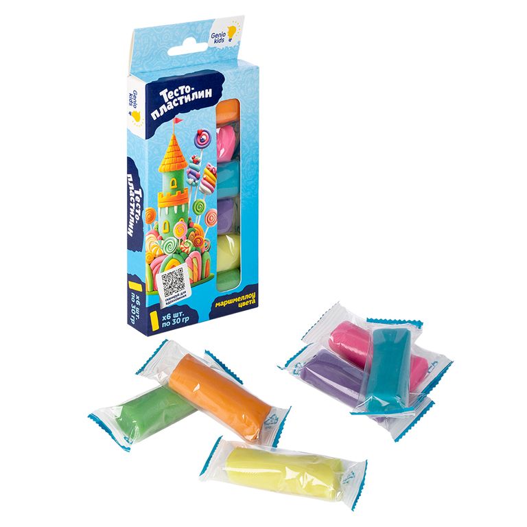 Набор для детской лепки Тесто-пластилин 6 цветов. Маршмеллоу цвета 17х9х2 см TA1089V