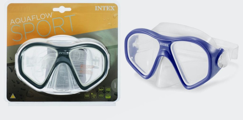 INTEX Маска для плавания REEF RIDER, от 14 лет, цвета МИКС, 55977NP