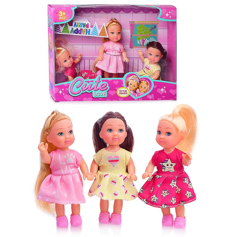 Набор кукол Подружки с аксессуарами, з куклы в наборе, в коробке 21х4х16SM011-6