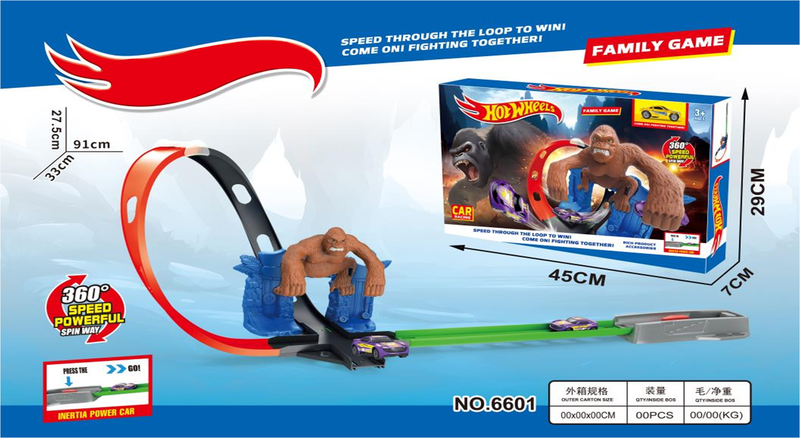 Трек ХВ Горилла с петлей 360, одна машинка в наборе, в коробке 45х29х7см 6601