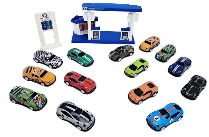 Игровой набор Заправка с машинками, 14 штук в комплекте 58х34х8 см 6399-15